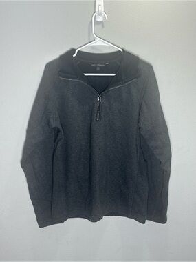 PACT Organic Men's Black Half-Zip Sweater